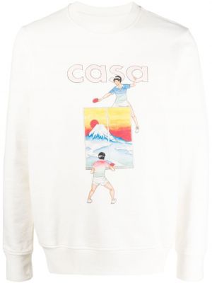 Trykt sweatshirt Casablanca hvit