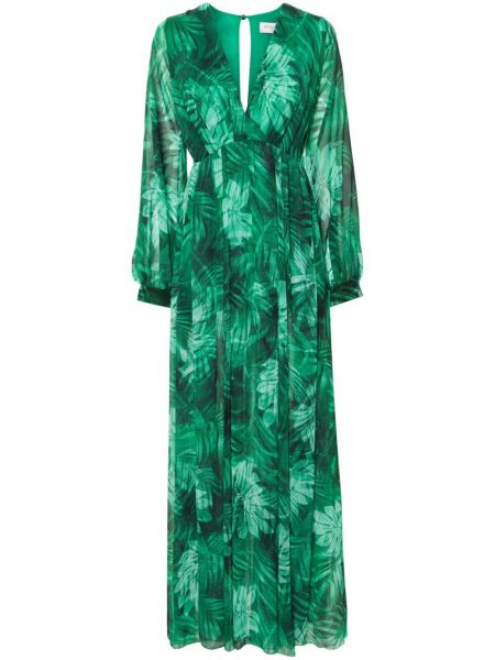 Dlouhé šaty s potlačou Ermanno Firenze zelená