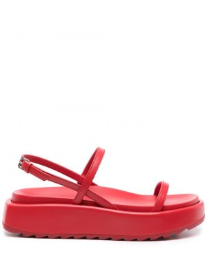 Chunky kožené sandále Plan C červená