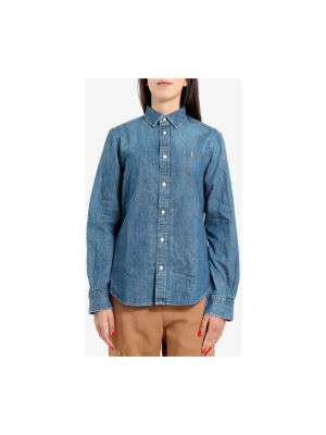 Koszula jeansowa slim fit bawełniana Ralph Lauren niebieska