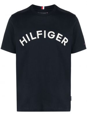 T-shirt med broderi Tommy Hilfiger blå