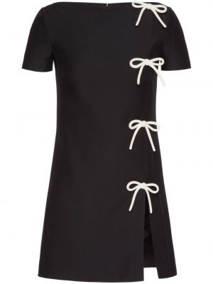 Sukienka koktajlowa z kokardką z krepy Valentino Garavani czarna