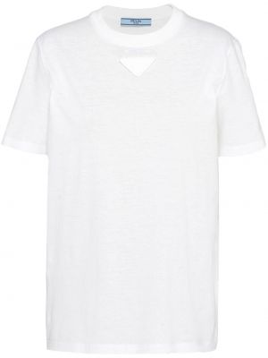 Bílé tričko jersey Prada