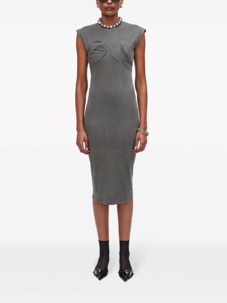 Midi šaty bez rukávů Marc Jacobs šedé