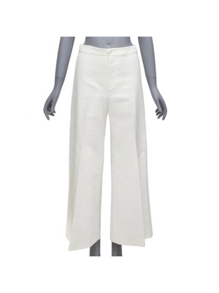 Spodnie bawełniane Isabel Marant Pre-owned białe