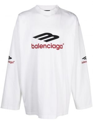 Kokvilnas t-krekls ar izšuvumiem Balenciaga