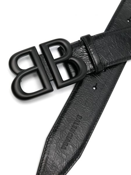 Kožený pásek Balenciaga černý