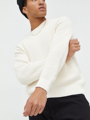 Pamučni pulover Abercrombie & Fitch bijela