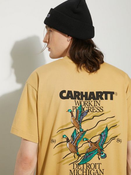 Pamučna majica Carhartt Wip bež