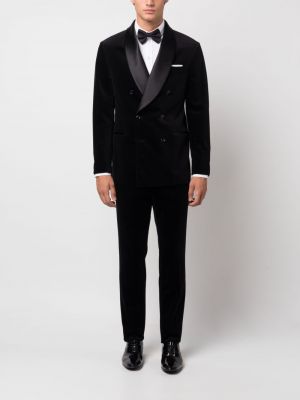 Sametový oblek Brunello Cucinelli černý