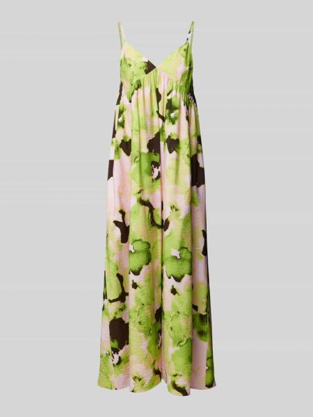 Sukienka midi z nadrukiem Selected Femme zielona