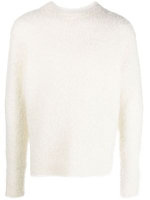 Памучен пуловер с кръгло деколте Fursac бяло