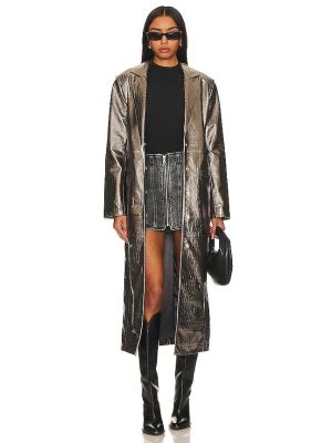 Cappotto di pelle Understated Leather argento