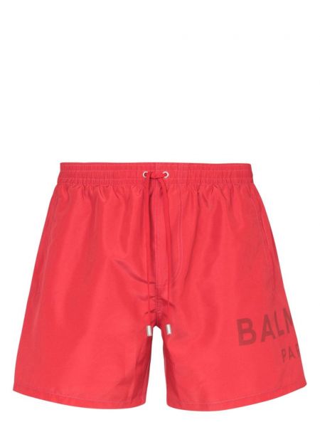 Painettu shortsit Balmain punainen