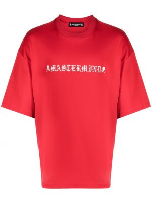 Памучна тениска с принт Mastermind Japan червено
