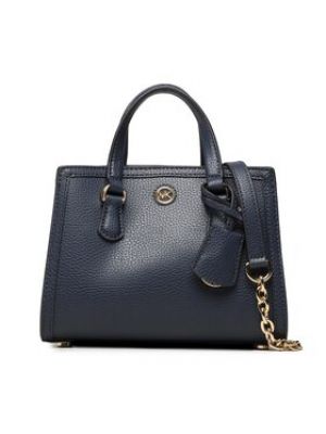 Kožená kabelka Michael Michael Kors - tmavo modrá