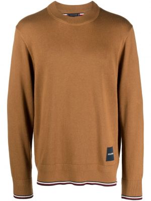 Pletený pruhovaný sveter Tommy Hilfiger hnedá