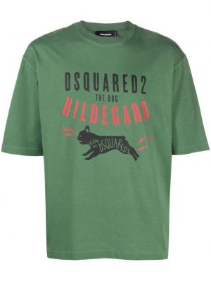 T-shirt con stampa Dsquared2 verde
