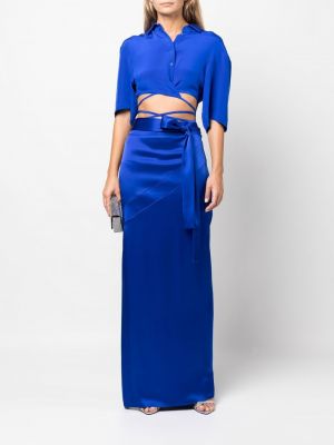 Pieštuko formos sijonas satininis Tom Ford mėlyna
