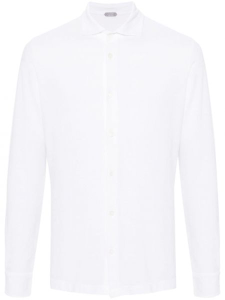 Памучна риза Zanone бяло
