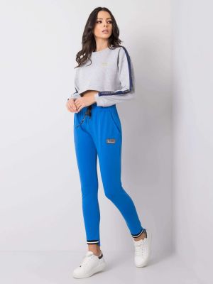 Спортни панталони Fashionhunters синьо