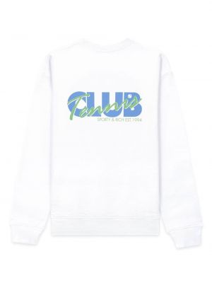 Sweat col rond col rond Sporty & Rich blanc