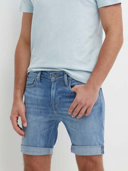 Kratke traper hlače slim fit Pepe Jeans plava