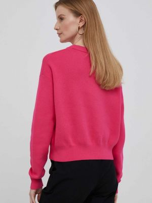 Bavlněný svetr Tommy Hilfiger růžový