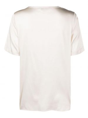 Saténové tričko s kulatým výstřihem Antonelli bílé