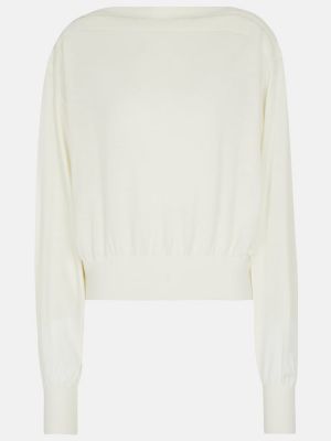 Вълнен пуловер Alaã¯a бяло