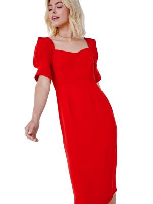 Приталенное платье с вырезом в форме сердца Dusk красный