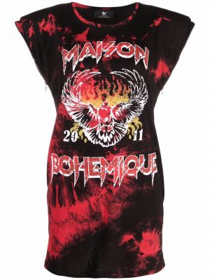 Памучна вратовръзка с tie-dye ефект Maison Bohemique черно