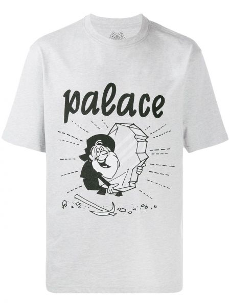 Camiseta con estampado Palace gris