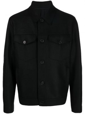 Μάλλινο πουκάμισο Harris Wharf London μαύρο