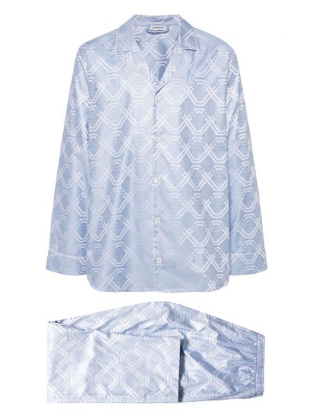 Jacquard pyjama Zimmerli blau