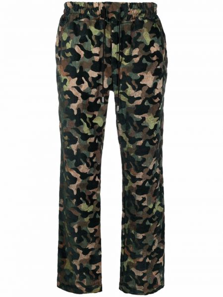 Pantaloni dritti con stampa camouflage Just Don verde