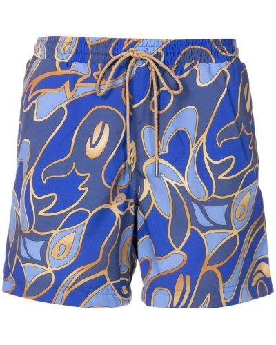 Pantaloni scurți cu imagine cu imprimeu abstract Lygia & Nanny albastru