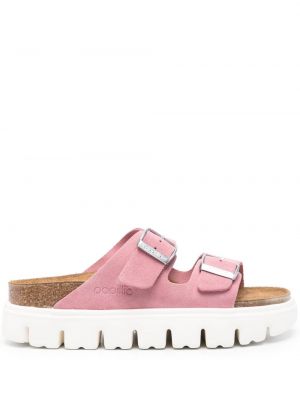Chunky semišové sandály Birkenstock růžové