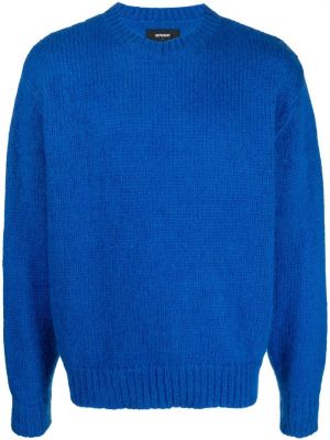 Oversized volneni pulover iz moherja Represent modra
