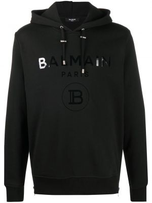 Hoodie med dragkedja Balmain svart