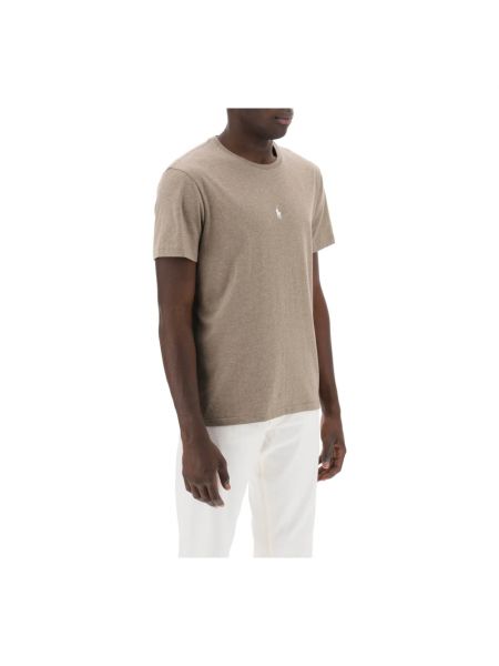 Slim fit hemd mit stickerei mit rundem ausschnitt Polo Ralph Lauren beige