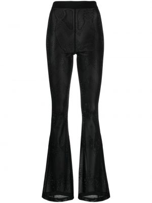 Παντελόνι από διχτυωτό με πετραδάκια Cynthia Rowley μαύρο