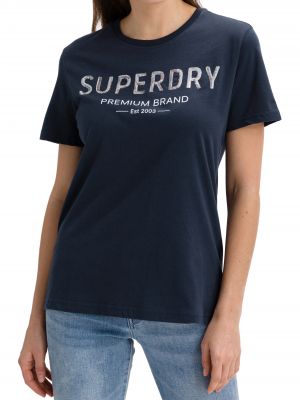 Flitrované tričko Superdry čierna