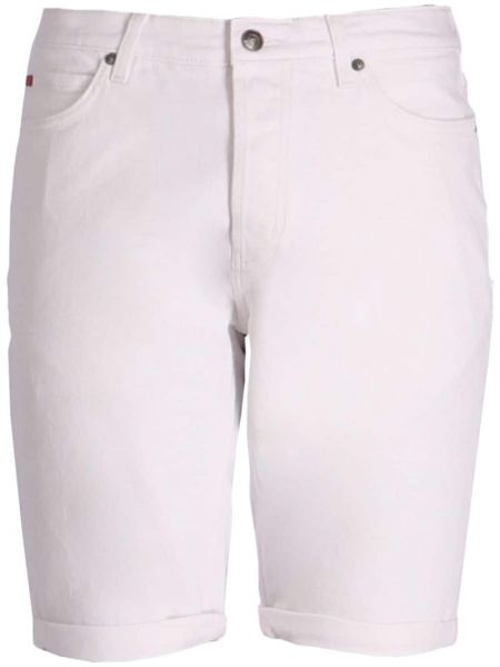 Pamučne kratke traper hlače Hugo bijela
