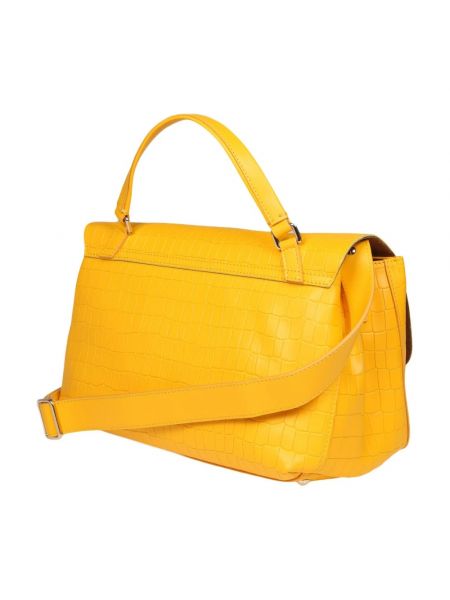 Bolso clutch de cuero con estampado Zanellato amarillo