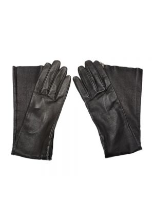 Rękawiczki skórzane Chanel Vintage czarne