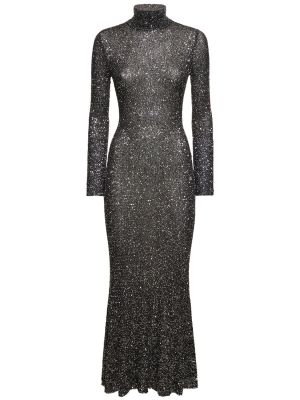 Μάξι φόρεμα από ζέρσεϋ Balenciaga μαύρο