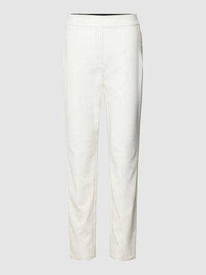 Spodnie slim fit w jednolitym kolorze Marc Cain białe