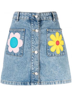 Kvetinová džínsová sukňa Moschino Jeans