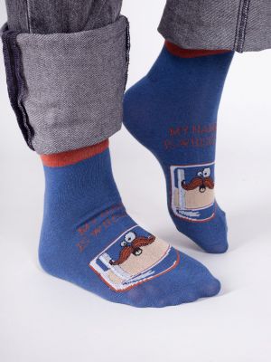 Bavlněné ponožky Yoclub modré